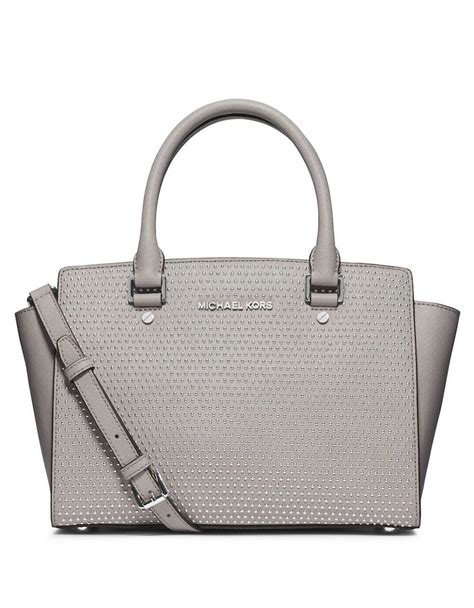 michael michael kors microstud selma medium top zip satchel|Michael Kors Women's Selma Medium Top.